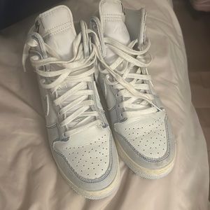 Nike dunk mid white and light denim blue